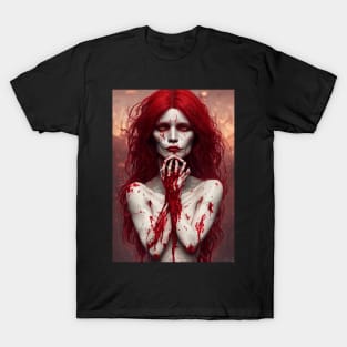 Skeleton Red Hair Face T-Shirt